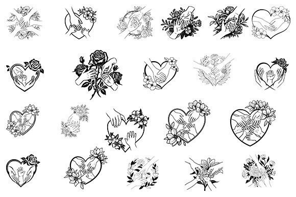 Floral Mom and Babies Hands Svg Bundle: A Versatile Graphics Kit for Creative Crafts