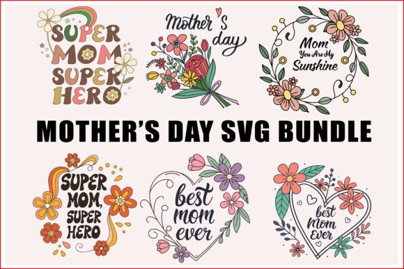 Happy Mother's Day SVG Collection: A Vibrant Graphic Asset for Crafts & Marketing
