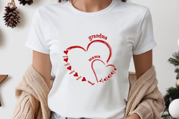 Heart GrandKid Name Grandma Mom: A Versatile Graphic Design Asset for Crafts and Branding