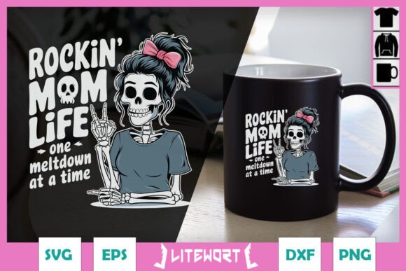 Rocking Mom Life One Meltdown SVG: A Versatile Graphic for Crafts and Merch