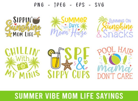 Summer Day Vibes Mom Life Cool Sayings: A Graphics Review for Crafters and Digital Sellers