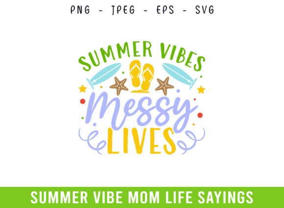 Summer Vibes Mom Graphic for Crafts and Printables